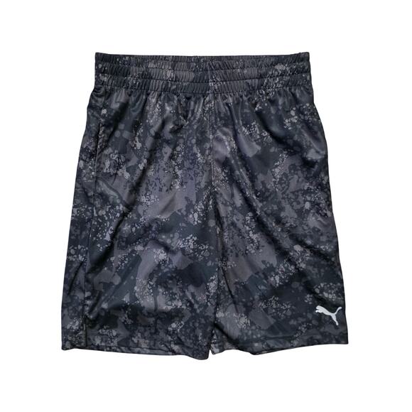 Puma Black Camo Sweat Shorts Boys M (10-12) Elastic Waist Drawstring - Picture 1 of 6